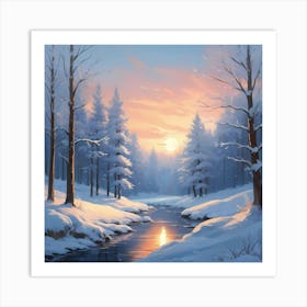 Serene Winter Scene Art Print