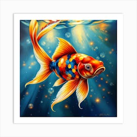 Koi Fish Ai Art Print