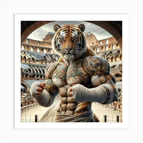 Muscular Tiger Art Print