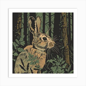 Rabbit In The Woods Art Print