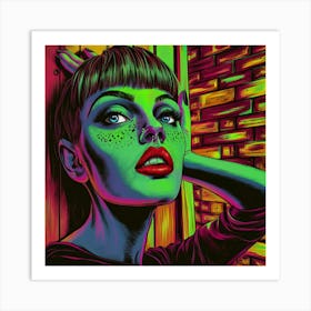 A Captivating And Vibrant Portrait Of A Woman Art Print