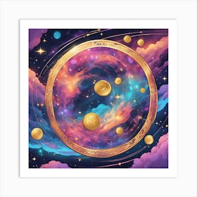 Gold Coins In The Sky Art Print