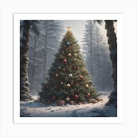 Christmas Tree In The Woods 17 Art Print