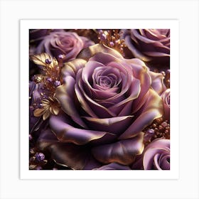 Purple Roses 1 Art Print