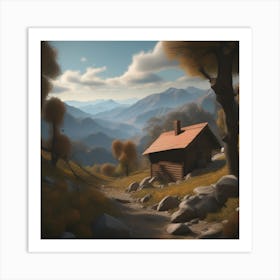 Cabin In The Mountains 6 Art Print