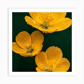 Three Yellow Flowers Art Print