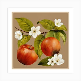 Apples Botanical Art Art Print