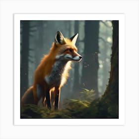 Fox In The Forest 83 Art Print