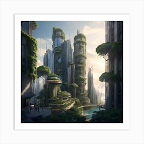 Futuristic Cityscape 1 Art Print