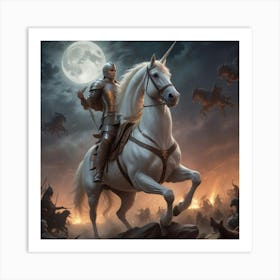 Knight On A Horse Art Print