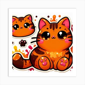 Orange tubby cat 3 Art Print