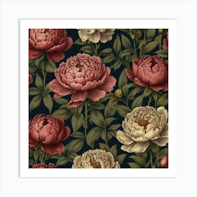 Peony Wallpaper 2 Art Print