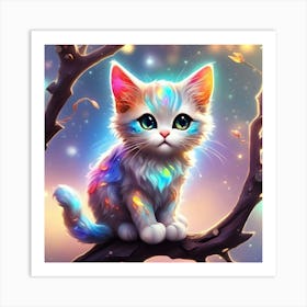 Colorful Kitten Art Print