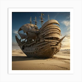 Ship In The Sand 1 Art Print