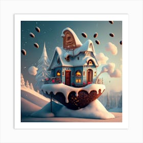 House In The Snow Art Print