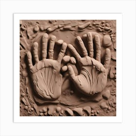 Hands In Sand Art Print