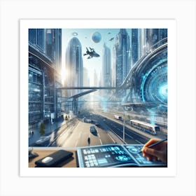 Futuristic City 78 Art Print