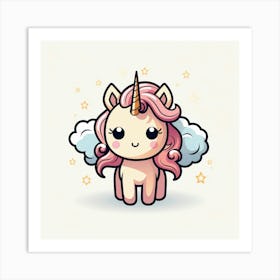 Cute Unicorn 668 Art Print