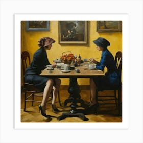 Two Women At A Table 1 Art Print