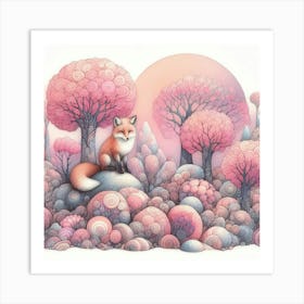 Fox In The Forest Art Print