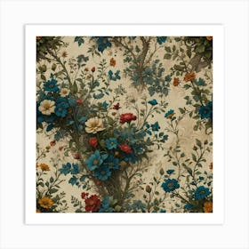 Floral Wallpaper 4 Art Print