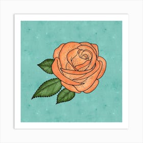 Orange Rose Art Print