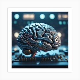 Brain On A Circuit Board 56 Art Print