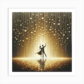 Dancers In The Rain 1 Art Print