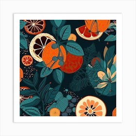 Orange Grove Pattern Art Print