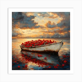 Poppies In A Boat 6 Art Print