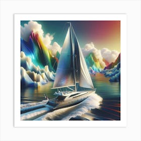 Sailboat In The Ocean Art Print