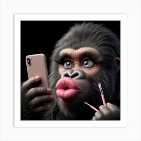 Gorilla Makeup 1 Art Print