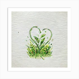 Heart In The Grass 2 Art Print