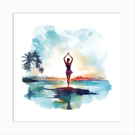 Watercolor Yoga 19 Art Print