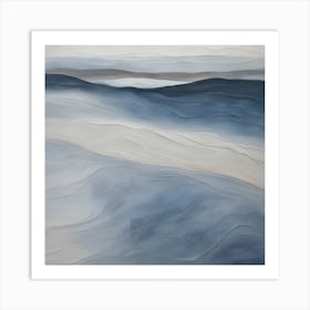 Abstract 'Blue Wave' 1 Art Print