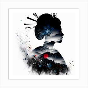 Creativel Geisha Illustration 144 Art Print