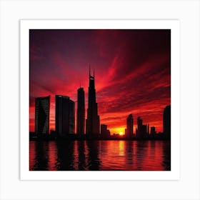 Sunset In Dubai 1 Art Print