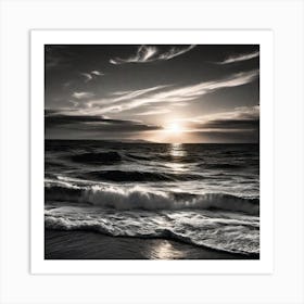 Sunset At The Beach 349 Art Print