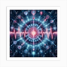 Heartbeat Pattern Art Print