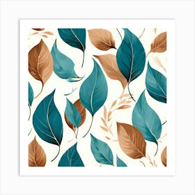 Seamless Pattern With Leaves 1 Art Print