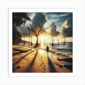 Sunset On The Beach 14 Art Print