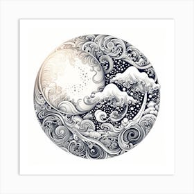 Moon And Clouds 3 Art Print