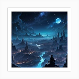 City At Night 1 Art Print