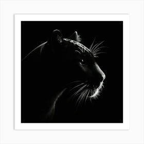 Silhouette Of A Jaguar Art Print