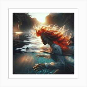 Lady In Water Art Print