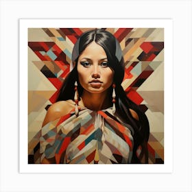 Geometric Chilean Woman 01 Art Print