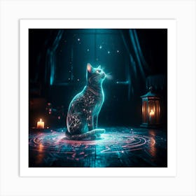 Cat In The Dark Art Print