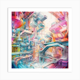 Ncmoore Futuristic Manitions Pencil Sketch Colorfull Background F3e1ab8b 8bd8 4cf7 B9c6 A852afad19a6 Art Print