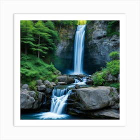 Waterfall In The Forest 23 Art Print