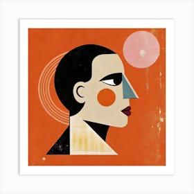 Woman'S abstract Face Art Print